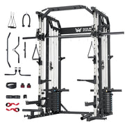 Major Fitness Drone2 Advanced Training Smith Machines– All-in-One Home Gym Squat Rack with Aluminum Pulley Set , Weight Bar, Dual LAT Pull-Down Systems & Cable Crossover Machine for Full-Body Workouts