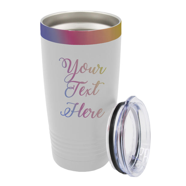 My Personal Memories Customized Personalized Stainless Steel Travel Tumbler with Lid - Engraved Double-Wall Vacuum Insulated for Him, Her Your Custom Text (20 oz, Black)