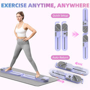 Pilates Board with Auto-Rebound Resistance, Home Gym Core Trainer & Full-Body Reformer Equipment, Professional Pilates Reformer for Women-Purple