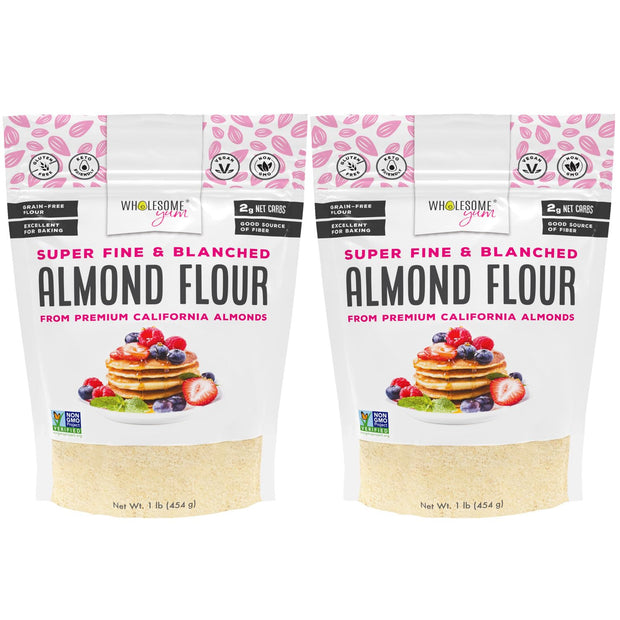 Wholesome Yum Premium Fine Blanched Almond Flour For Baking & More (16 oz / 1 lb) - Low Carb, Gluten Free, Non GMO, Keto Friendly Flour Substitute With Ground Almonds