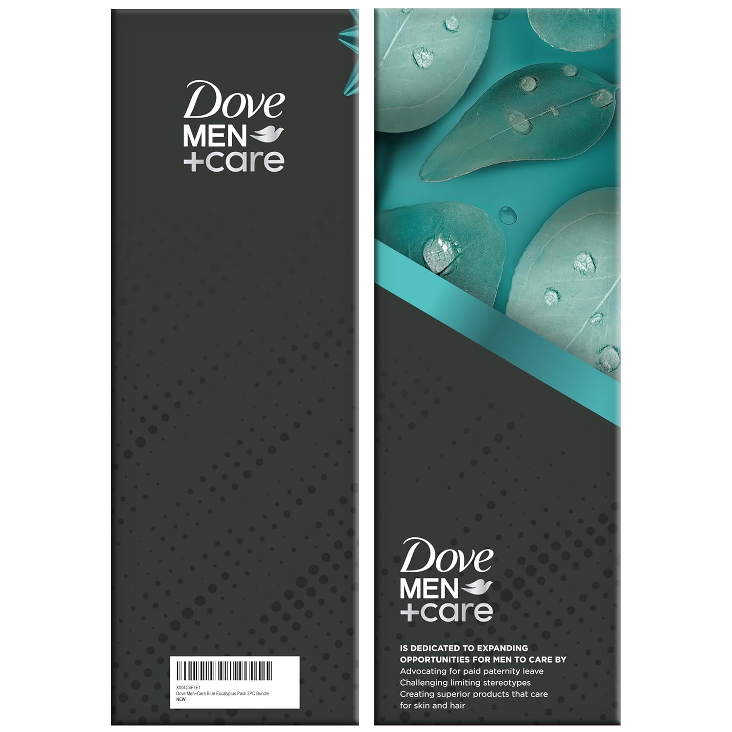 Dove Men + Care Bundle – Blue Eucalyptus + Birch Body + Face Wash, 2-in-1 Shampoo + Conditioner & 48H Aluminum-Free Deodorant (3 Piece Set)