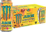 Monster Energy Juice Monster Variety Pack, Pipeline Punch, Mango Loco, Pacific Punch, Energy+Juice, Energy Drink, 16 Ounce (Pack of 15)