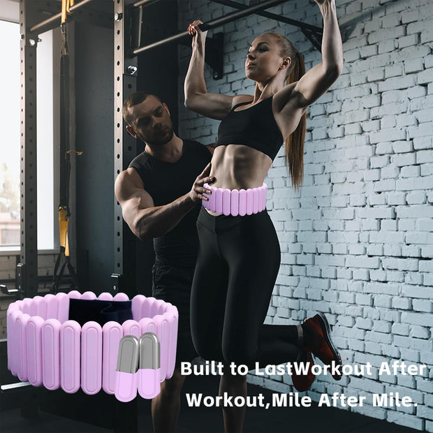 Silicone Adjustable Weighted Belt for Men & Women – DIY Weighted Walking & Exercise Belt with Removable Weights – Gym, Strength Training, Yoga, Hiking – Free Weight Adjustment for Wrist & Ankle