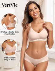 Vertvie Womens Seamless Bra No Underwire Comfort Push Up Bras Buttery Soft Wireless Bralette Full Coverage Sport Everyday Bra