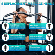 YANRAN Deep Tissue Massage Gun Portable, Percussion Massage Gun with 7 Levels & 6 Massage Heads, Electric Massager for Muscles Pain Relief, Gifts for Men Women Athletes for Sports and Relaxation