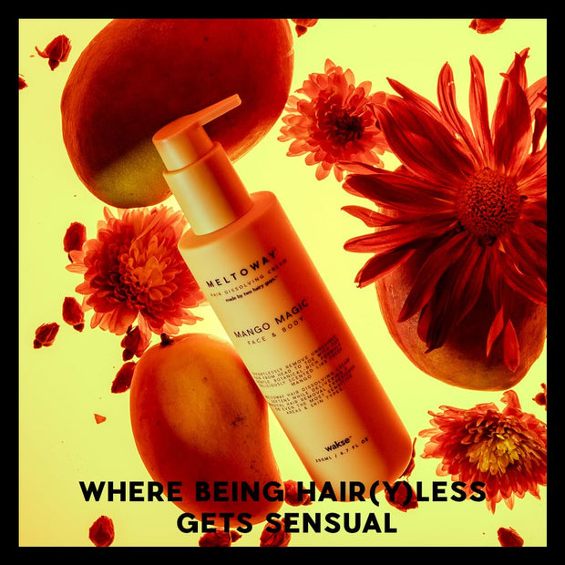 Wakse Mango Magic Hair Dissolving Cream - Painless Hair Removal Cream for Face & Body, 6.7 oz, Mango Scented