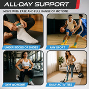 Sleeve Stars Ankle Brace for Women & Men, Ankle Wrap for Sprain, Compression Sleeve for Plantar Fasciitis Relief, Easy Customizable Support: w/ Removable Strap (Single/M:10"-12"/Black)