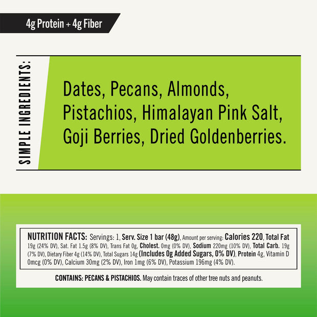 Thunderbird Bars Energy Snack, Gluten-Free with Protein, Healthy Real Food, Vegan Paleo Non-GMO, No Added Sugar, Chocolate Almond Butter Sea Salt Flavor (6 Count, 1.7 oz. Bars)