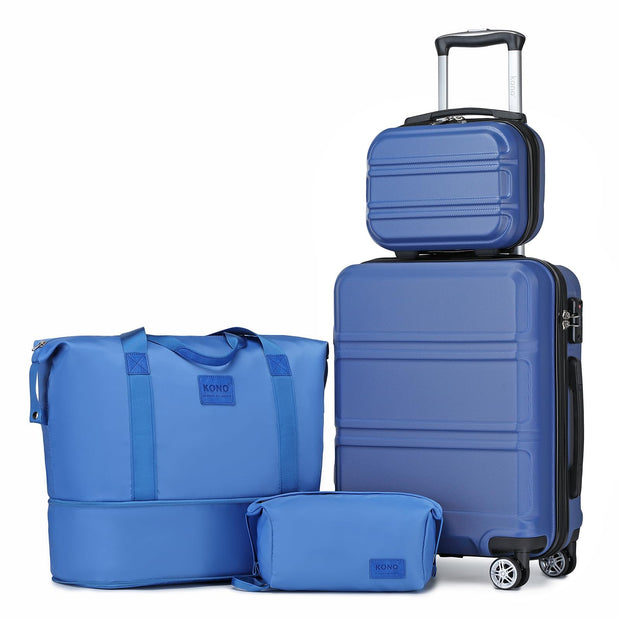 Kono 3 Piece Luggage Sets Expandable(only 28") Lightweight with Spinner Wheels TSA Lock Hardside Travel Rolling Suitcases 20in 24in 28in Carry on Pink