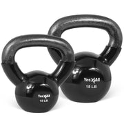 Yes4All Kettlebell Set Vinyl Coated Weights Combo for Full Body Workout Equipment Push up, Grip Strength Training, Dumbbell Weights Exercises