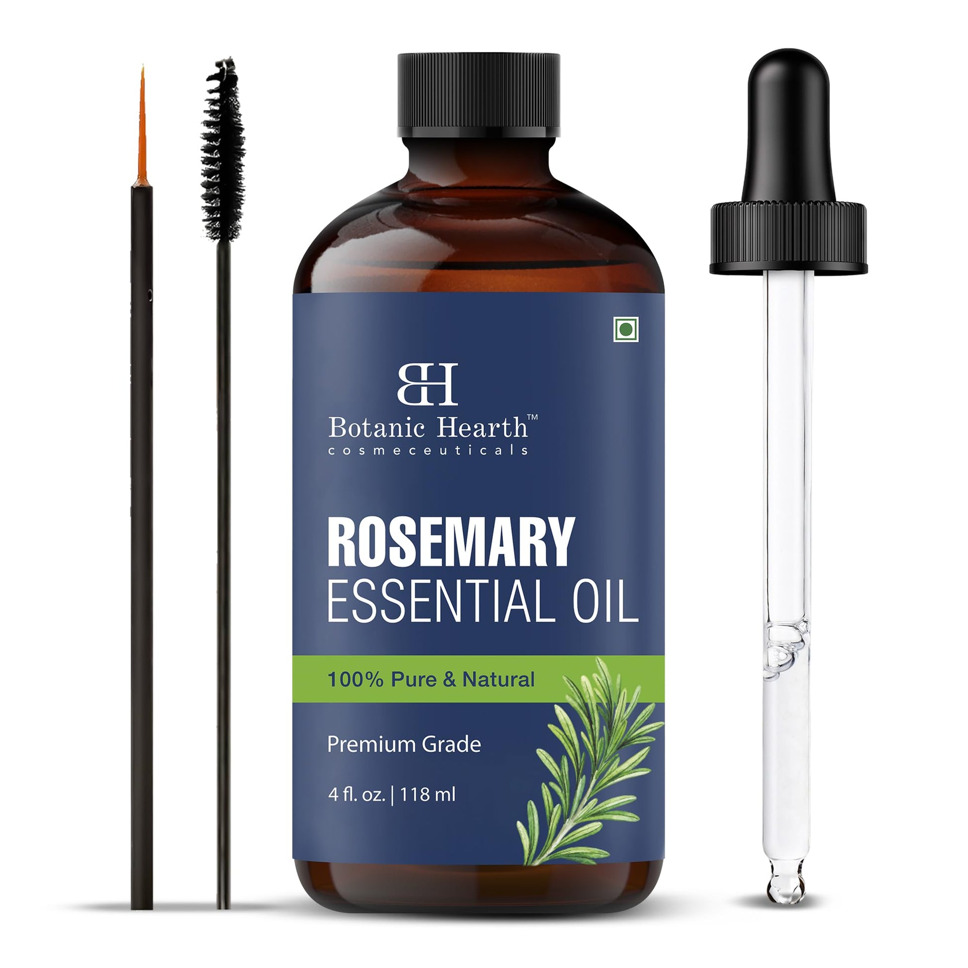 Botanic Hearth 100% Pure Rosemary Oil For Hair (2 Fl Oz) Infused With Biotin, Jojoba & Castor Oil | Hair Strengthening Treatment | Nourishing & Volumizing | Non Gmo Verified