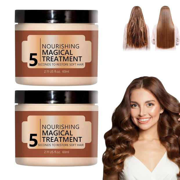 Nourishing Magical Treatment,Hair Repair Cream,Magical Hair Mask,5 Seconds to Restore Soft Hair,Deep Conditioning Hair Mask for Dry Damaged Hair (2pcs)