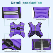 Weighted Vest, 8lb/12lb/16lb/20lb/25lb/30lb Weight Vest with Two Adjustment Straps for Men Women, Weight Vests with Reflective Stripe for Strength Training, Running, Jogging, Walking