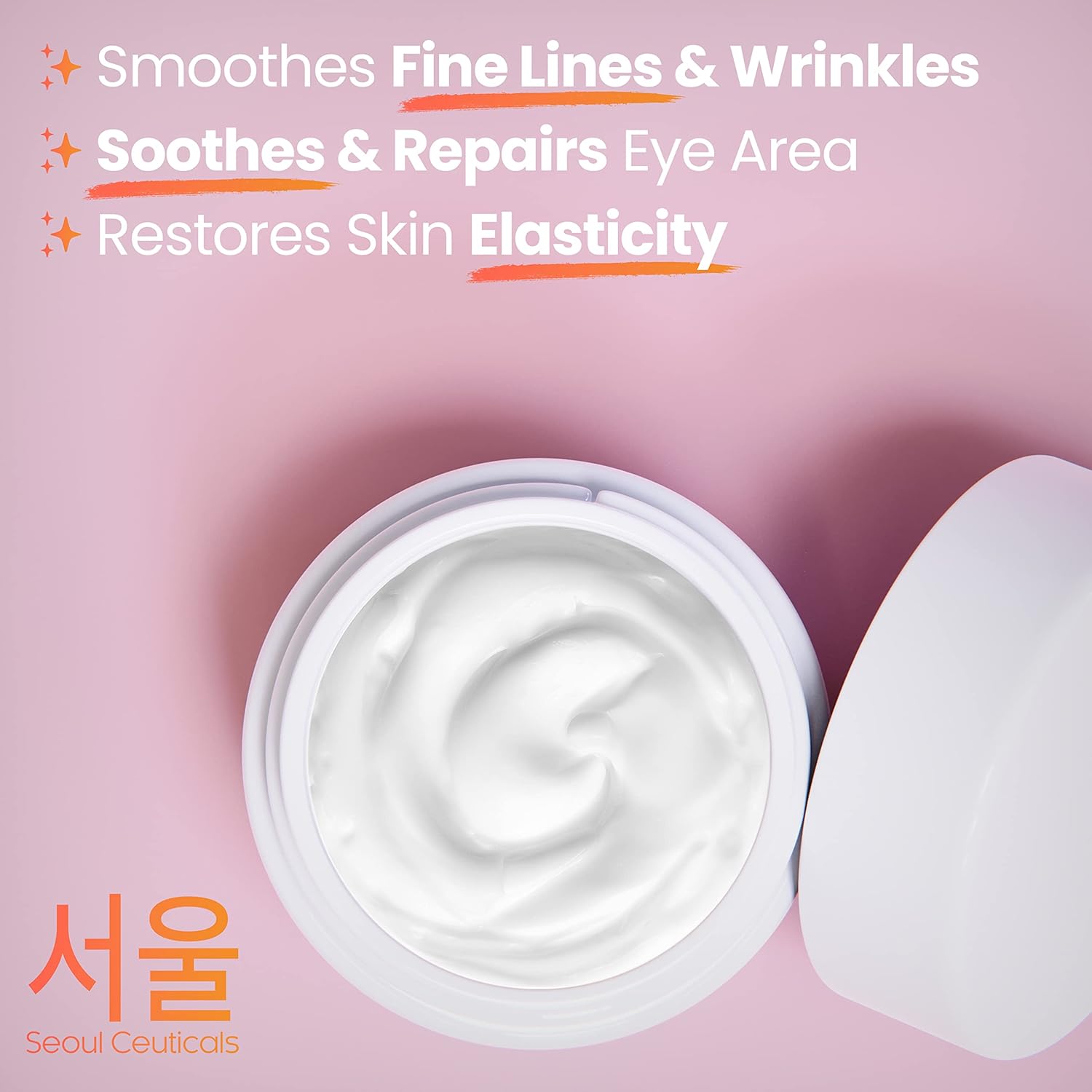 SeoulCeuticals Korean Snail Mucin Eye Cream - 97.5% Snail Filtrate K Beauty Anti Aging Under Eye Anti Wrinkle Eye Treatment Cream 0.5oz