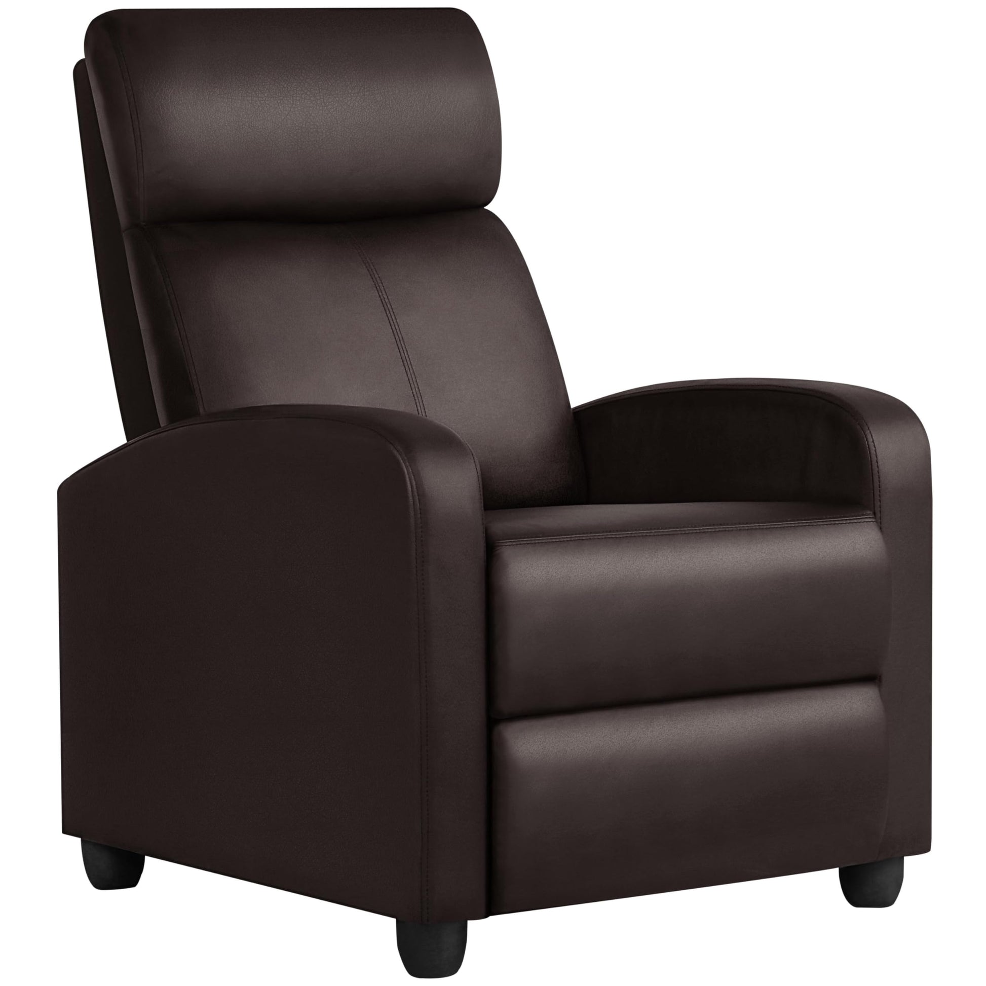 Yaheetech Recliner Chair PU Leather Recliner Sofa Home Theater Seating with Lumbar Support Overstuffed High-Density Sponge Push Back Recliners Armchair for Living Room