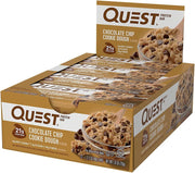 Quest Nutrition Chocolate Chip Dough Cookie Protein Bars, 21g Protein, 1g Sugar, 4g Net Carb, High Fiber, Gluten Free, Keto Friendy, 12 Count