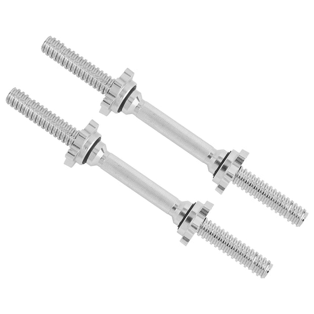Yes4All Pair of Threaded Dumbbell Handles 14/16/18/24 inch, Chrome/Rubber Grip, Fit 1” Plates, Weight Bar Connector