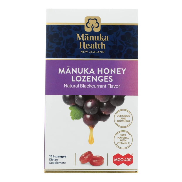 Manuka Health Manuka Honey Lozenges – 15 Lemon and Ginger Flavored Lozenges – Natural Throat Lozenges Infused with Raw Manuka Honey and Vitamin C for Immune Support