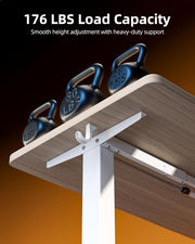 TIQLAB 55 * 24 Inches Electric Standing Desk, Adjustable Height Stand up Desk, Sit Stand Home Office Table with Splice Board, Light Walnut