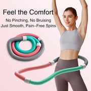 Weighted Soft Spring Hula Hoop for Adults, 3lb Foldable for Home and Travel, Portable Slimming Fitness Hoop for Weight Loss, Waist-Friendly Design, Upgraded Closed Silent Version