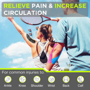 OK TAPE PRO Kinesiology Tape Uncut Roll, Elastic Physical Therapy Athletic Tape for Pain Relief, Muscle Support, Kinetic Tape, Water Resistant, 2in X 16.4ft -Black 2 Rolls