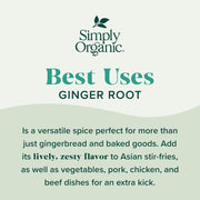Simply Organic Ground Ginger Root, 1.64 Ounce, Non ETO, Non Irradiated, Non GMO, Complements Both Sweet & Savory Dishes