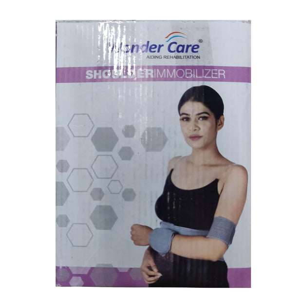 Wonder Care Left Right Shoulder Immobilizer Arm Sling Elastic Brace for Clavicle Collar Bone Dislocation Subluxation Shoulder stabilizer Compression Brace After Rotator Cuff Surgery