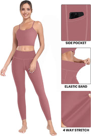 MIRITY High Waist Yoga Leggings with Pockets for Women - Buttery Soft Workout Stretchy Yoga Pants Pack of 4