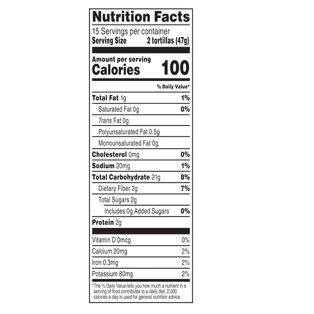 Mission White Corn Tortillas, Small Soft Taco Size, 30 Count, Gluten Free, Trans Fat Free