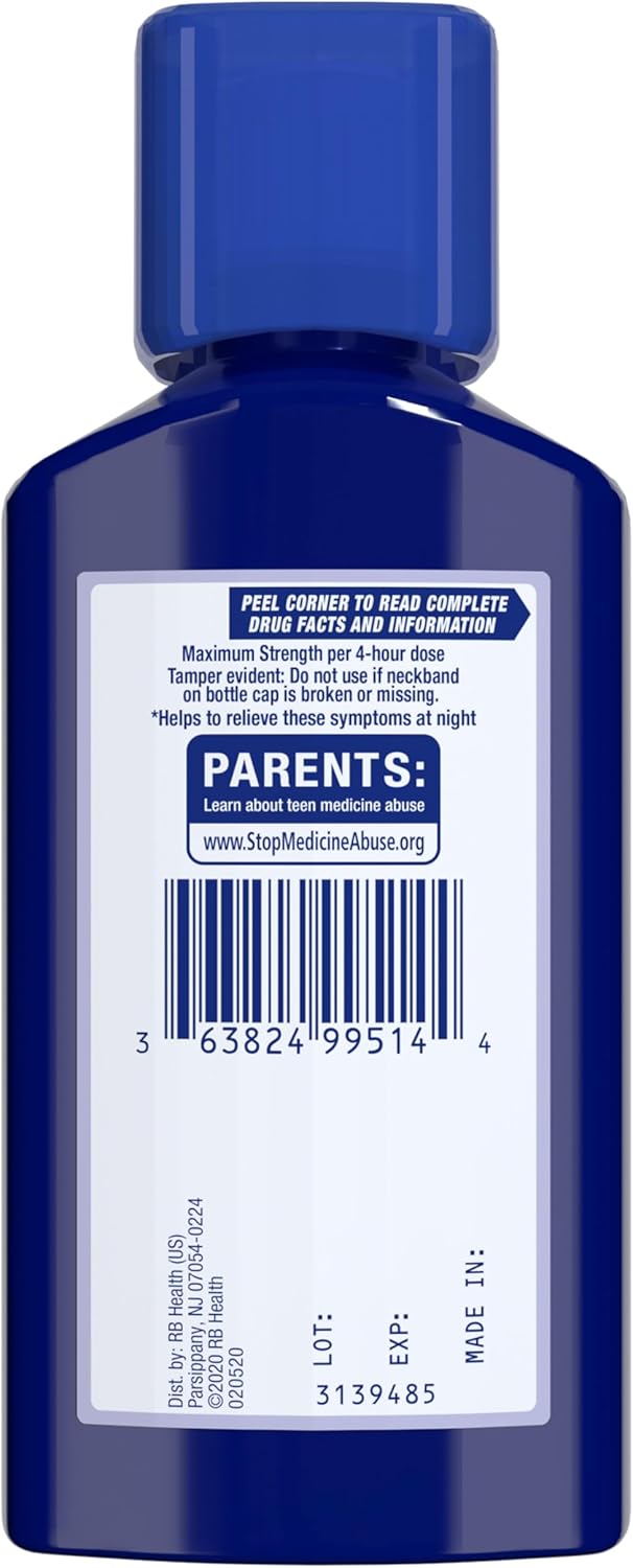 Mucinex Maximum Strength Fast-Max Cold & Flu and Nightshift, All-in-One Multi Symptom Relief Liquid, 6 Fl Oz - 2 Count (Pack of 1)