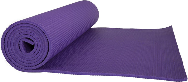 Yoga Mat - Double Sided 1/4-Inch Workout Mat - 71x24-Inch Exercise Pad for Home Gym Fitness or Pilates with Carrying Strap by Wakeman (Black)