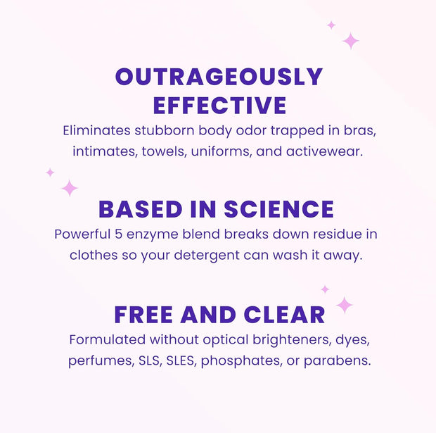 Lume Laundry Stink Eraser - Detergent Booster & Sink Soak - Eliminates Body Odor In Clothes - Odor Blasting Enzyme Blend - Makes Your Detergent Work Better - Free And Clear - 8 fluid ounces (2 Pack)