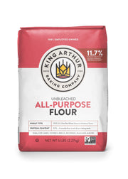 King Arthur Baking Unbleached All-Purpose Flour: Premium 5 lbs Baking Flour, Non-GMO, Kosher Certified, Versatile for Bread, Cakes & Pastries - 11.7% Protein Content, No Preservatives