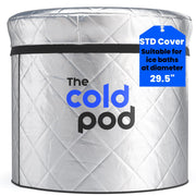 The Cold Pod Insulated Ice Bath Cover,Fits 85Gallons Round Ice Tubs at Diameter of 29.5",Silver UV and Sunlight Reflective Cold Plunge Tub Wrap,All Weather Resistant Protective Lid