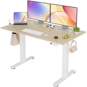 Seang Electric Standing Desk Adjustable Height, 40 x 24 Inch Sit Stand Desk with T-Shaped Frame, 3 Memory Presets & Cable Management for Home Office Computer Workstation, Black Frame/Black Top