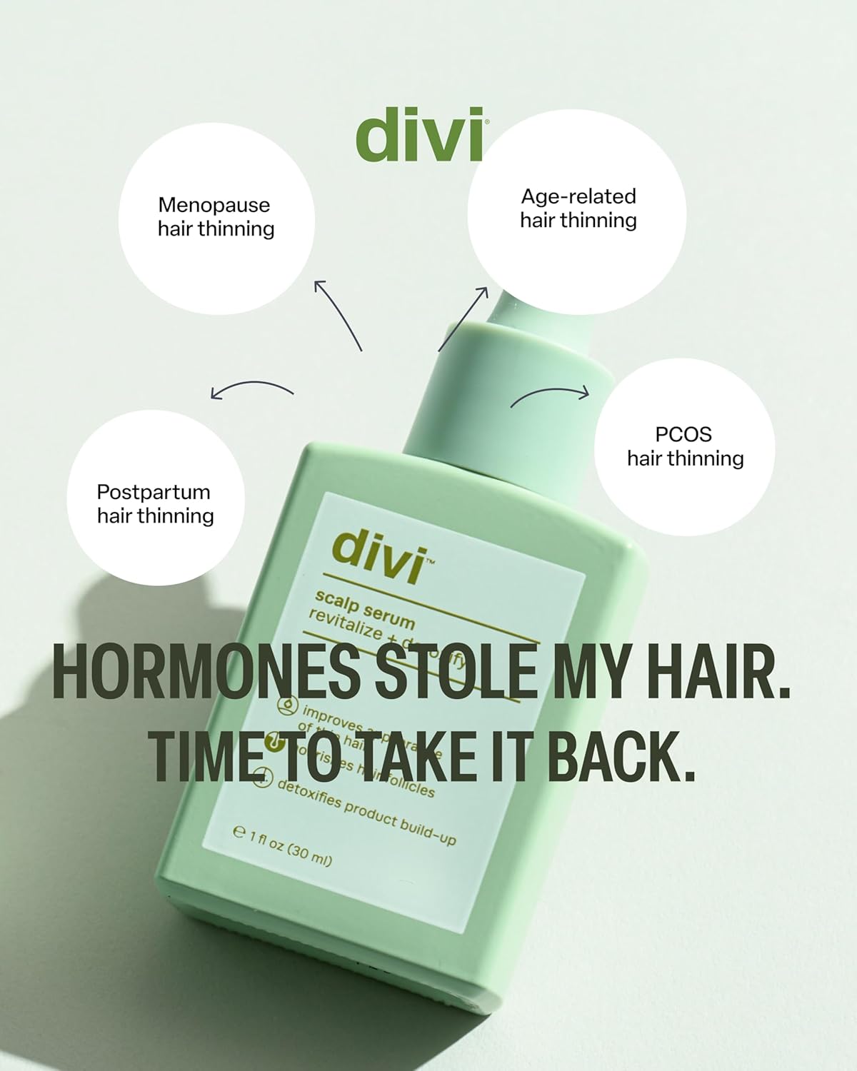 Divi Scalp Serum for Thinning Hair Clinically Tested, Nourishing Formula with Amino Acids, Caffeine & Rosemary Oil Promotes Healthy Scalp & Fuller-Looking Hair, Reduces Oil & Product Buildup