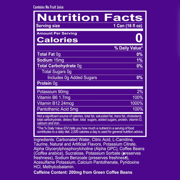 REDCON1 Energy High Performance Drink, Vice City - Zero Sugar Energy Drink with Alpha GPC Nootropic - 200mg of Natural Caffeine from Green Coffee Beans - Vitamin B6, B12 & B5 to Boost Mood (12 ct)