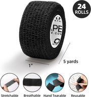 OK TAPE Self Adherent Cohesive Bandages Wrap - 12Packs, 2" x 5 Yards, Non-Woven Self Adhesive Bandage Wrap for Thumb, Finger, Wrist, Ankle, Vet Wrap Bandages Tape (Mixed Colors)