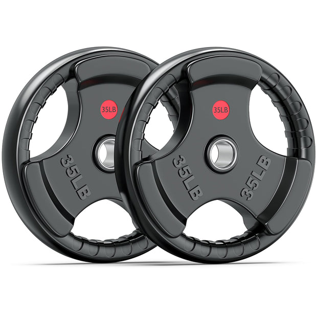 XDDIAS Rubber Weight Plates for Barbell, 2-Inch Olympic Grip Plate for Strength Training, Weightlifting and Bodybuilding in Home & Gym, Solid Cast Iron Weight Plates Pair and Sets