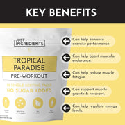 Pre-Workout Tropical Paradise | 30 Servings | Made with Real Food Ingredients | Gluten-Free | No Artificial Sweeteners or Preservatives | Supports Energy and Endurance