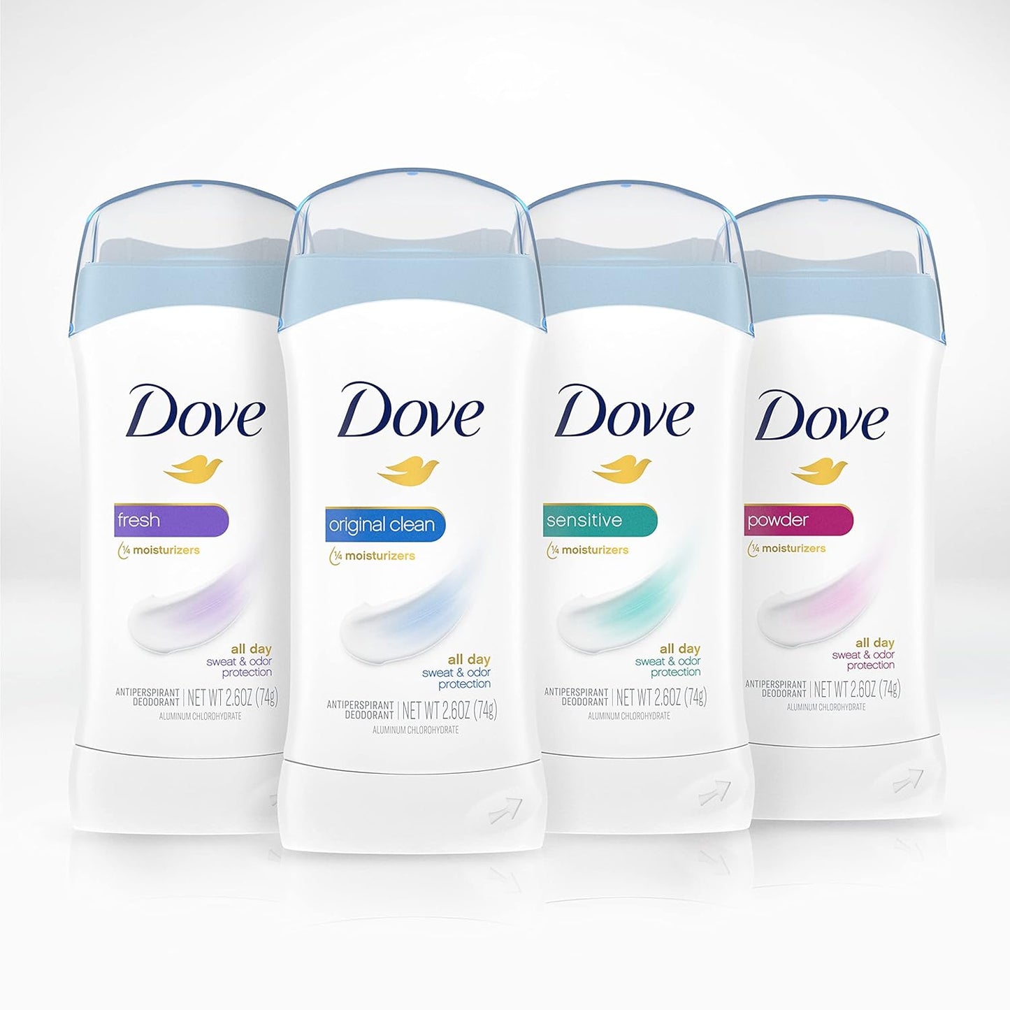 Dove Invisible Solid Antiperspirant Deodorant Stick for Women, Powder, For All Day Underarm Sweat & Odor Protection 2.6 oz 2 Count