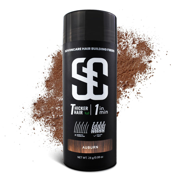 SOVONCARE Hair Fibers for Thinning Hair Dark Brown, Hair Building Fibers for Bald Spots Undetectable & Natural, Conceals Hair Loss, Fill In Fine Hair Powder Hair Thicker Instantly for Women & Men 28g