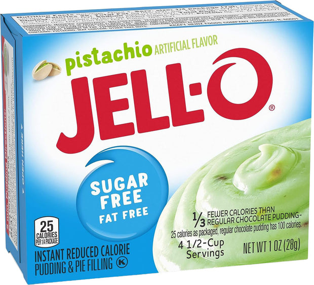 Jello Sugar Free Instant Pudding & Pie Filling Mix, Variety, 9 Flavors, Pack of 9