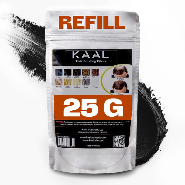 KAAL Hair Fiber Refill Pack | (0.88 oz, Medium Brown) Hair Powder Concealer for Thinning Areas and Hair Loss, Texturizing Powder for Men and Women