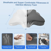 Pain Relief Cervical Pillow for Neck Support,Adjustable Ergonomic Pillow Cozy Sleeping,Odorless Orthopedic Memory Foam Pillows,Contour Bed Pillow for Side Back Stomach Sleeper