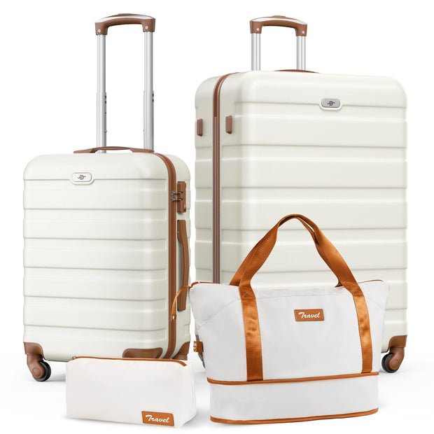 Suitour Luggage 4 Piece Sets,Hardshell Lightweight Suitcase with Spinner Wheels TSA Lock (16"/20"/24"/28")