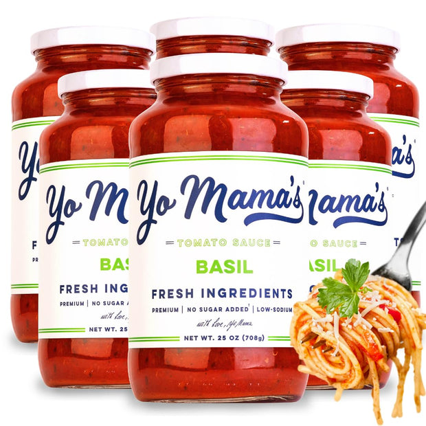 Yo Mama's Foods Keto Marinara Pasta Sauce - (3) 12.5 Ounce Jars - No Sugar Added, Low Carb, Low Sodium, Gluten Free, Paleo Friendly, and Made with Fresh, Non-GMO Tomatoes