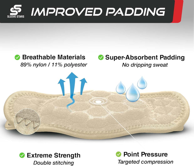 Sleeve Stars Tennis Elbow Brace for Women - Adjustable Tennis Elbow Strap, Golfers Elbow Brace for Men, Counterforce Brace for Tennis Elbow for Tendonitis Relief, Fits 9"-23" (Single/Black)