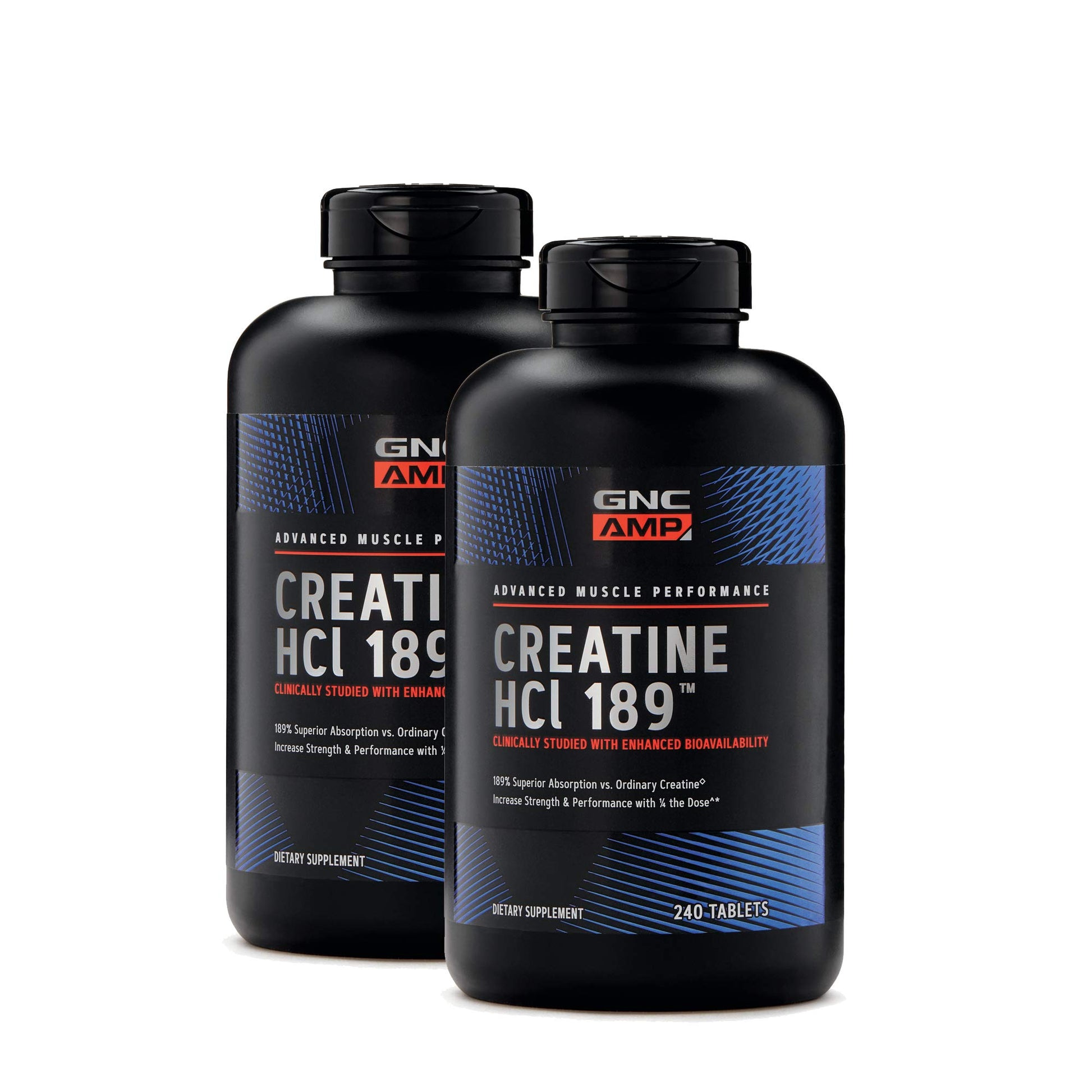 GNC AMP Creatine HCl 189 Pills, Clinically Proven Strength & Muscle Builder, Athletic Performance, Energy Production, Recovery Supplement, Fast Absorbing, Gluten Free Formula, 60 Servings