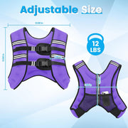 Weighted Vest for Woman Men, 6lb/8lb/12lb/16lb/20lb/30lb Weight Vest with Reflective Stripe, Weight Vests Adjustable for Walking, Weight Loss, Training, Running